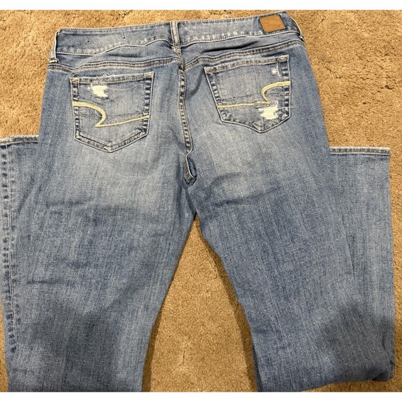 American Eagle Outfitters Light Blue Distressed Boot Cut Jeans - Picture 7 of 9